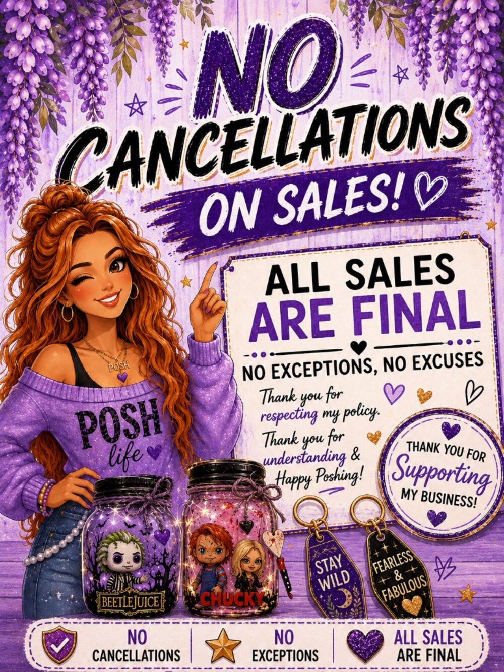 No cancellations on items‼️